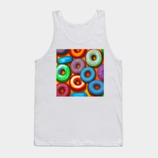 Colorful Donuts Orange Tank Top